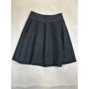 Talbots Skirt Womens 4P‎ Petite Black Dots Lined A-Line Sheer
